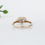 1ct Lab Diamond Solitaire Ring in Solid 14K Gold | Heart Shape 6.5x7mm