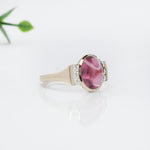 3ct Pink Tourmaline Ring w Earth Mined Diamonds in Solid 14K Gold | Oval 10x8mm