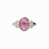 3ct Pink Tourmaline Ring w Earth Mined Diamonds in Solid 14K Gold | Oval 10x8mm