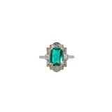 1.8ct Colombian Emerald Ring w Natural Diamond Accents in 14K Gold | EM 9x6mm