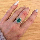 1.8ct Colombian Emerald Ring w Natural Diamond Accents in 14K Gold | EM 9x6mm