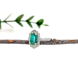 1.8ct Colombian Emerald Ring w Natural Diamond Accents in 14K Gold | EM 9x6mm