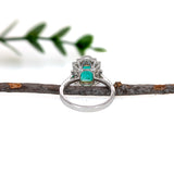 1.8ct Colombian Emerald Ring w Natural Diamond Accents in 14K Gold | EM 9x6mm