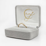 Stackable Curved Band with Earth Mined Diamonds in 14K Solid Gold