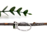 1.5ct Chrome Tourmaline Ring w Natural Diamond Accents in 14K White Gold CU 9x5