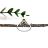 1.5ct Chrome Tourmaline Ring w Natural Diamond Accents in 14K White Gold CU 9x5