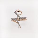 14K Yellow and White Gold Ruby and Diamond Snake Ring