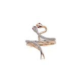 14K Yellow and White Gold Ruby and Diamond Snake Ring
