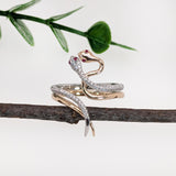 14K Yellow and White Gold Ruby and Diamond Snake Ring