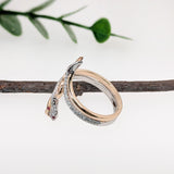 14K Yellow and White Gold Ruby and Diamond Snake Ring