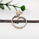 14K Yellow and White Gold Ruby and Diamond Snake Ring