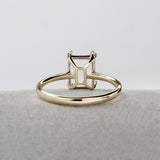 Ring Mount in Solid 14K Gold | Emerald Cut 8x6mm | Solitaire Ring Setting