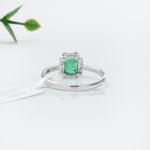 1.2ct Emerald Ring w Earth Mined Diamonds in Solid 14K Gold | EM 7x5mm