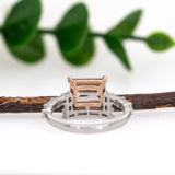 Isla 14K Solid Gold Ring Setting with Natural Diamonds | EM 8x6mm | Customizable