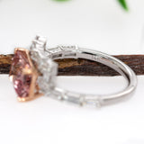 Isla 14K Solid Gold Ring Setting with Natural Diamonds | EM 8x6mm | Customizable