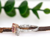 Isla 14K Solid Gold Ring Setting with Natural Diamonds | EM 8x6mm | Customizable