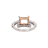 Isla 14K Solid Gold Ring Setting with Natural Diamonds | EM 8x6mm | Customizable