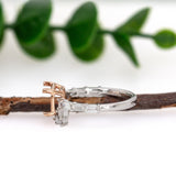 Isla 14K Solid Gold Ring Setting with Natural Diamonds | EM 8x6mm | Customizable