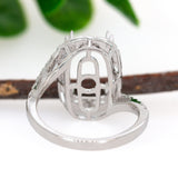 Sukriti 14K Solid Gold Ring Setting with Diamonds | CU 11x8mm