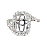 Sukriti 14K Solid Gold Ring Setting with Diamonds | CU 11x8mm