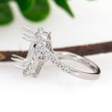 Sukriti 14K Solid Gold Ring Setting with Diamonds | CU 11x8mm