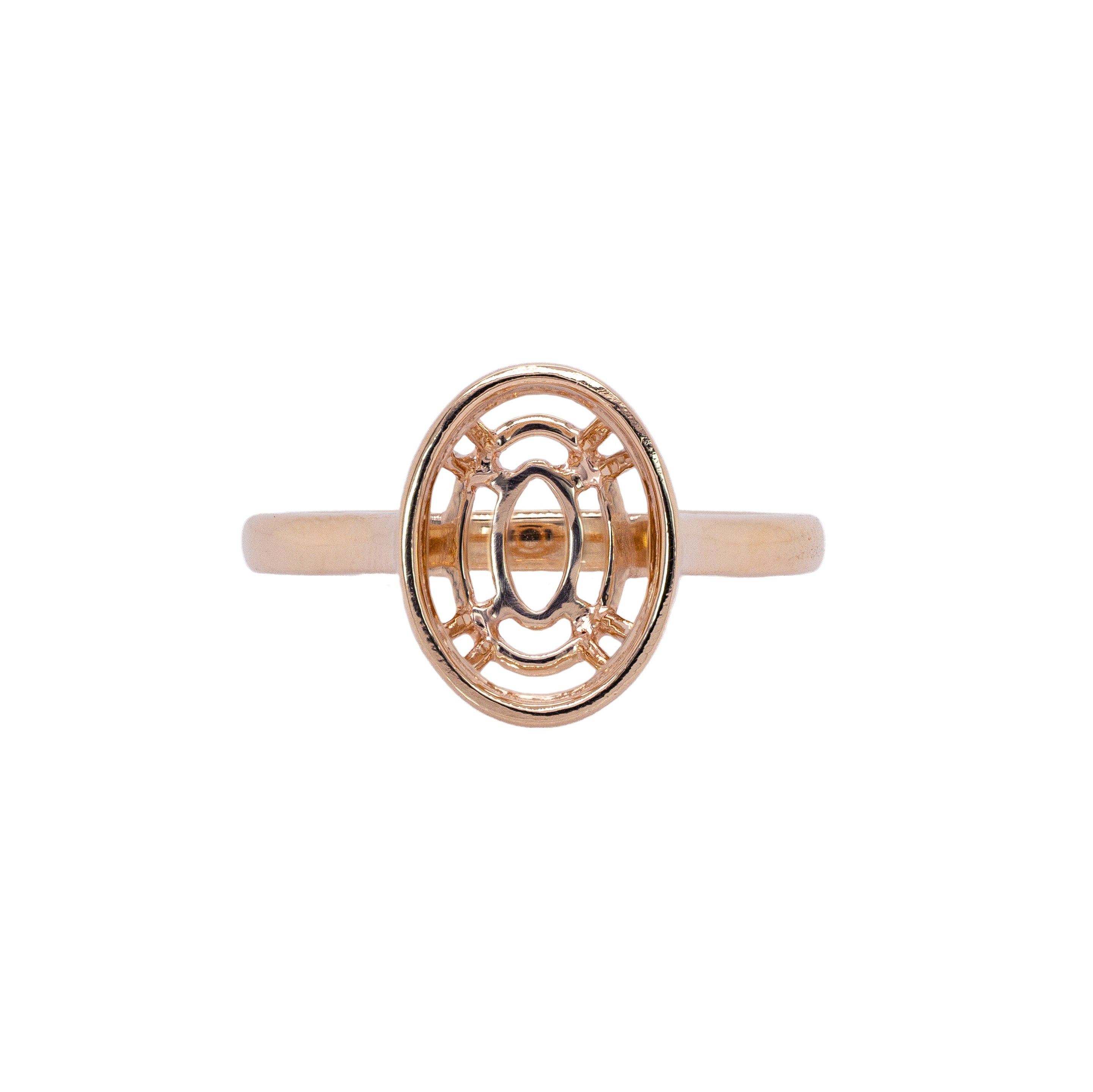 Evelina 14K Solid Gold Solitaire Ring Mount | Oval 10x8mm