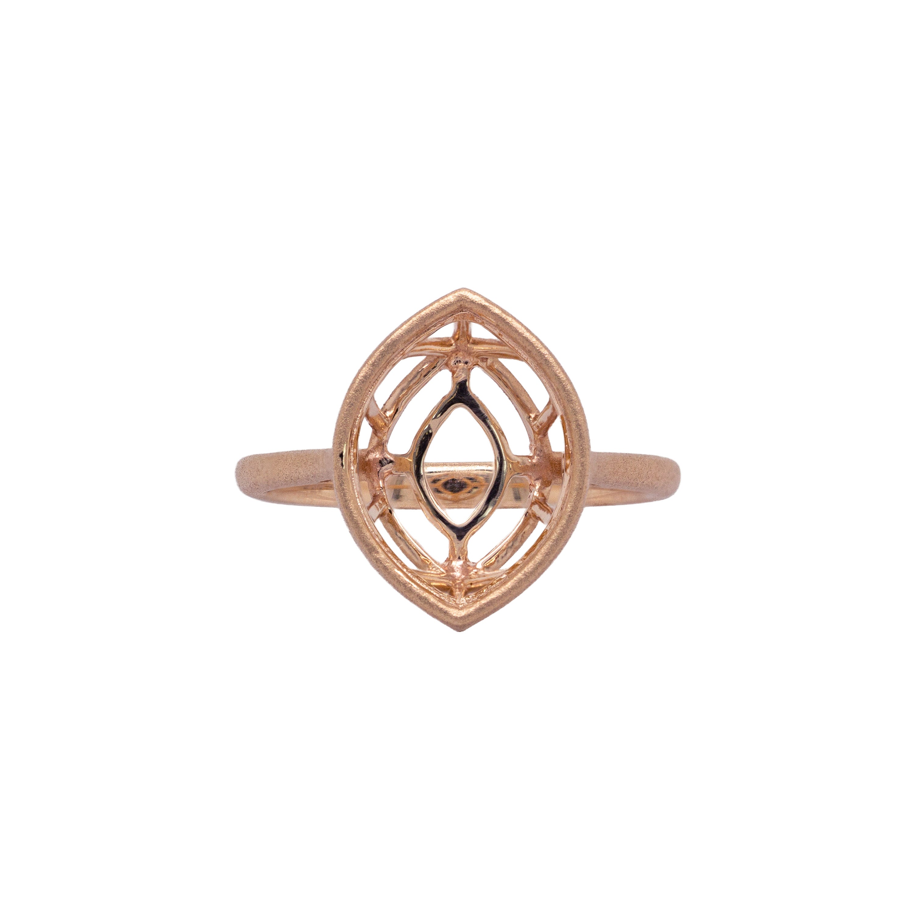Avanti 14K Solid Gold Solitaire Ring Mount | Marquise 12x9mm