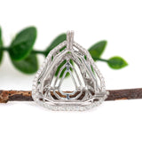 Trinity 14K Solid Gold Ring Setting with Diamonds | Trillion 19mm