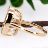 Teresa 14K Solid Gold Solitaire Ring Mount | Cushion 16x12mm