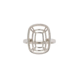 Teresa 14K Solid Gold Solitaire Ring Mount | Cushion 16x12mm