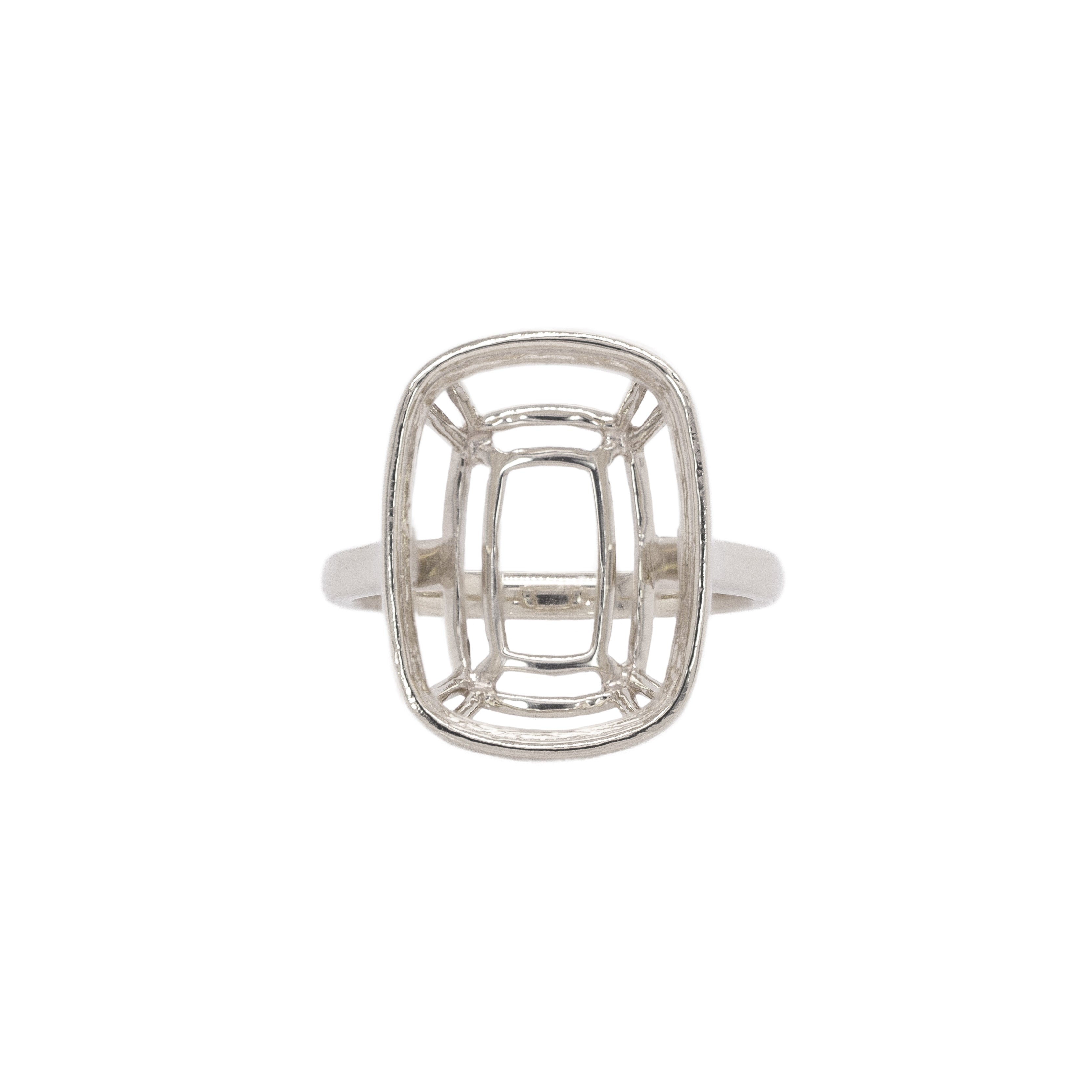 Teresa 14K Solid Gold Solitaire Ring Mount | Cushion 16x12mm