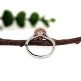 Cor De Rosa Morganite Ring w Natural Earth Mined Diamonds in Solid 14k Dual Tone Gold | Oval 8x6mm