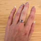 Dainty Engagement Tanzanite Ring w Natural Diamonds in 14K Yellow Gold | EM 6x4mm