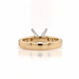Classic Engagement Ring Setting in Solid 14K Gold with 1ct Diamonds: Wide Band Wedding Setting, Custom Ring