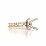 Classic Engagement Ring Setting in Solid 14K Gold with 1ct Diamonds: Wide Band Wedding Setting, Custom Ring