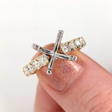 Classic Engagement Ring Setting in Solid 14K Gold with 1ct Diamonds: Wide Band Wedding Setting, Custom Ring
