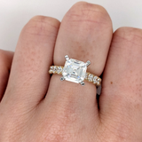 Classic Engagement Ring Setting in Solid 14K Gold with 1ct Diamonds: Wide Band Wedding Setting, Custom Ring