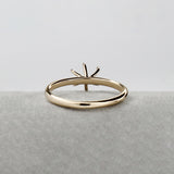 Ring Mount in Solid 14K Gold | Oval 7x5mm | Solitaire Ring Setting