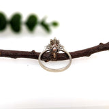 1.2ct Pink Morganite Ring w Natural Diamond Halo in 14K Solid Gold | Pear 7x5mm