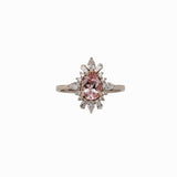 1.2ct Pink Morganite Ring w Natural Diamond Halo in 14K Solid Gold | Pear 7x5mm