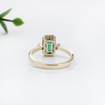1ct Emerald Ring w Earth Mined Diamonds in Solid 14K Gold | Emerald Cut 7x5mm