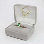 1ct Emerald Ring w Earth Mined Diamonds in Solid 14K Gold | Emerald Cut 7x5mm