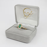 1ct Emerald Ring w Earth Mined Diamonds in Solid 14K Gold | Emerald Cut 7x5mm