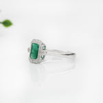 1ct Emerald Ring w Earth Mined Diamonds in Solid 14K Gold | Emerald Cut 7x5mm