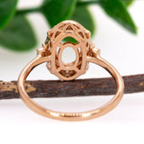 Vintage Inspired Ring Semi Mount w Baguette and Round Diamonds in 14K Gold | Oval Shape | Custom Gemstone Jewelry