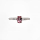 Manasvi 14K White Gold Imperial Topaz Diamond Ring | Oval Shape 6x4mm