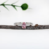 Manasvi 14K White Gold Imperial Topaz Diamond Ring | Oval Shape 6x4mm