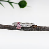 Manasvi 14K White Gold Imperial Topaz Diamond Ring | Oval Shape 6x4mm