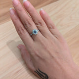 Flower | 0.4ct Brazilian Alexandrite & Diamond Ring in 14K White Gold – Round 4.5mm – Minimalist Fine Jewelry, Engagement Gift