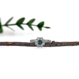 Flower | 0.4ct Brazilian Alexandrite & Diamond Ring in 14K White Gold – Round 4.5mm – Minimalist Fine Jewelry, Engagement Gift
